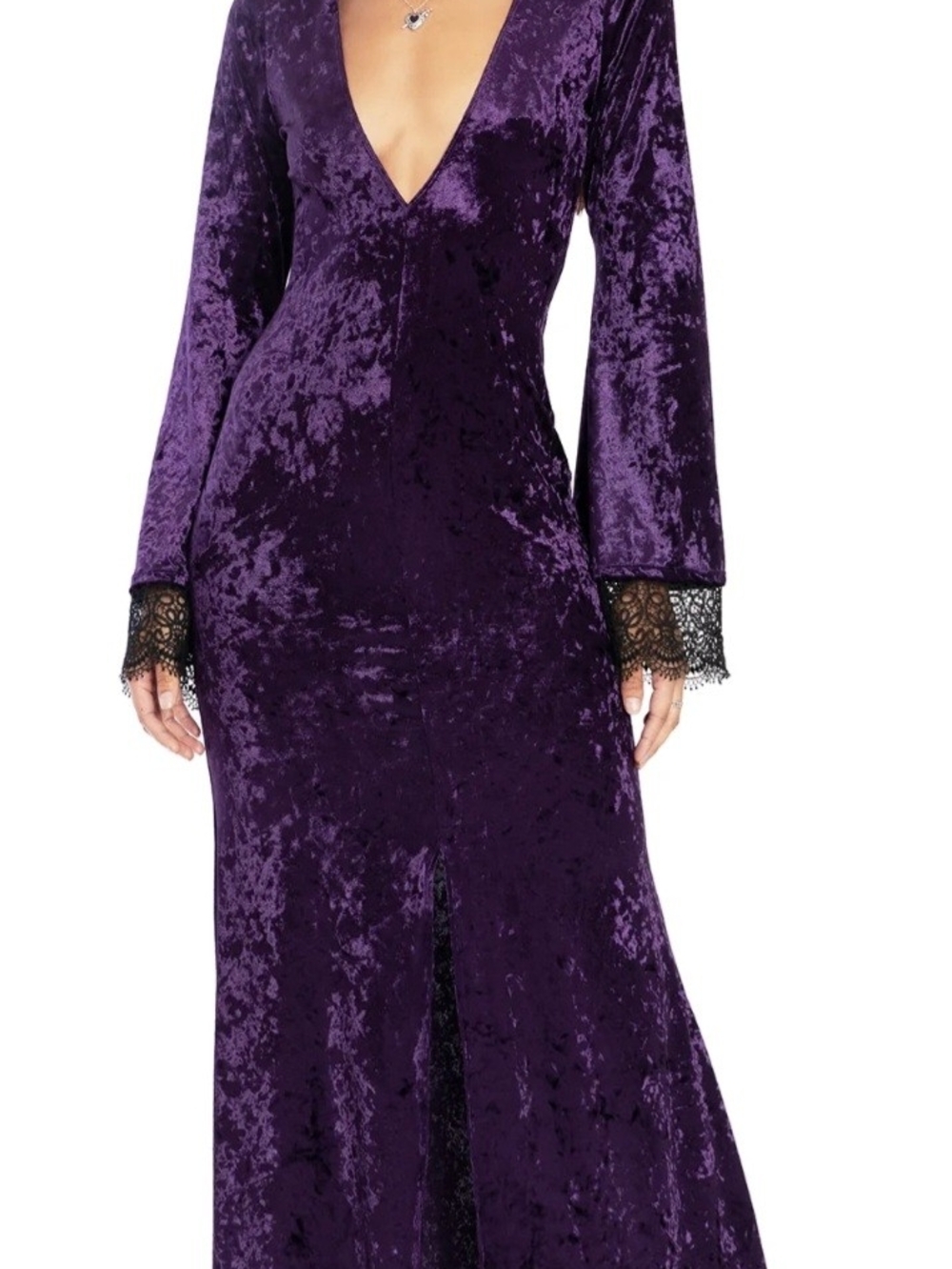 BlackMilk Purple Crushed Velvet Maxi Dress - Picture 5 of 5
